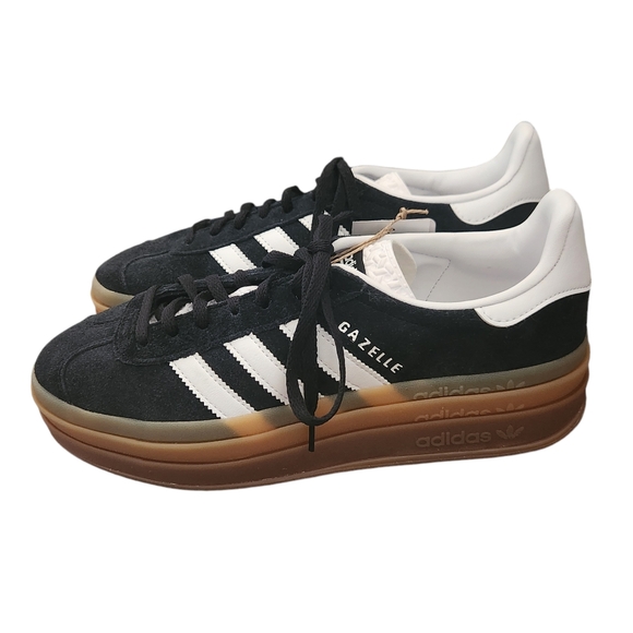NWT ADIDAS Gazelle Bold Triple Gum Platform Black Suede 8.5 RUNS BIG - Picture 11 of 13